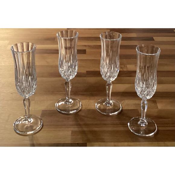 RCR Royal Crystal Rock 8” Fluted Champagne Glasses Aurea Italy Set Of 4 - Picture 4 of 10